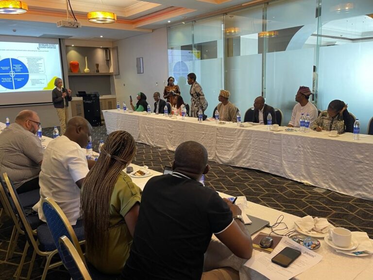 ACRC CEO, Diana Mitlin, addressing the stakeholders at the forum in Lagos on Thursday. Photo: ACRC Lagos