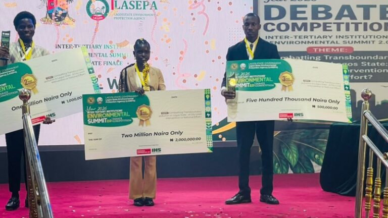 LASU student wins LASEPA debate, makes case for state-led pollution control